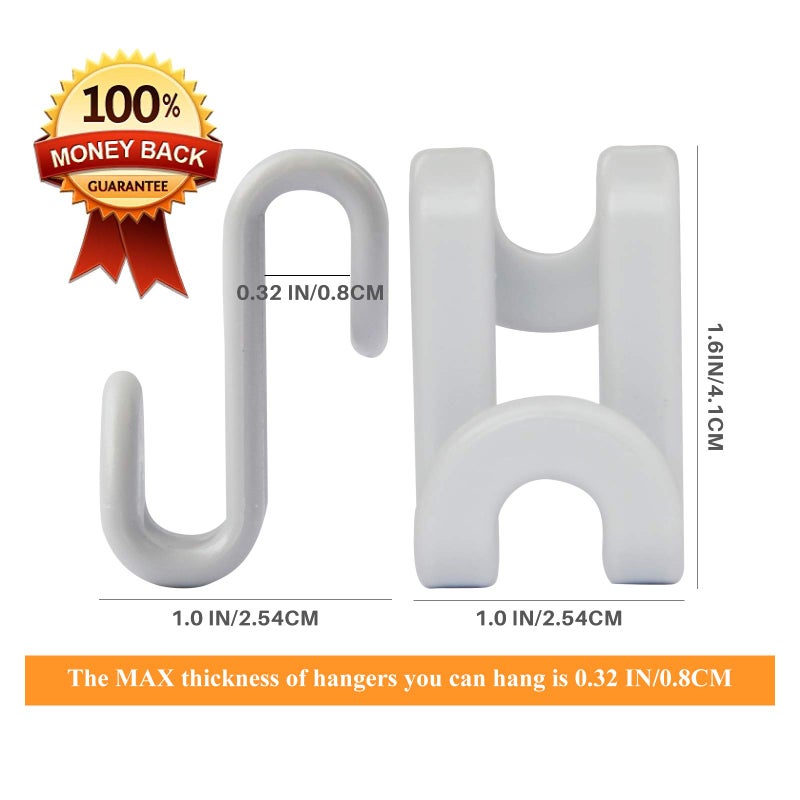 FREZON Clothes Hanger Connector Hooks, Outfit Hanger Extender Clips, Hangers Accessory, Not Suitable for Wooden Hangers, Heavy Duty Space Saving for Closet 60 Pcs (Grey) - Image 2